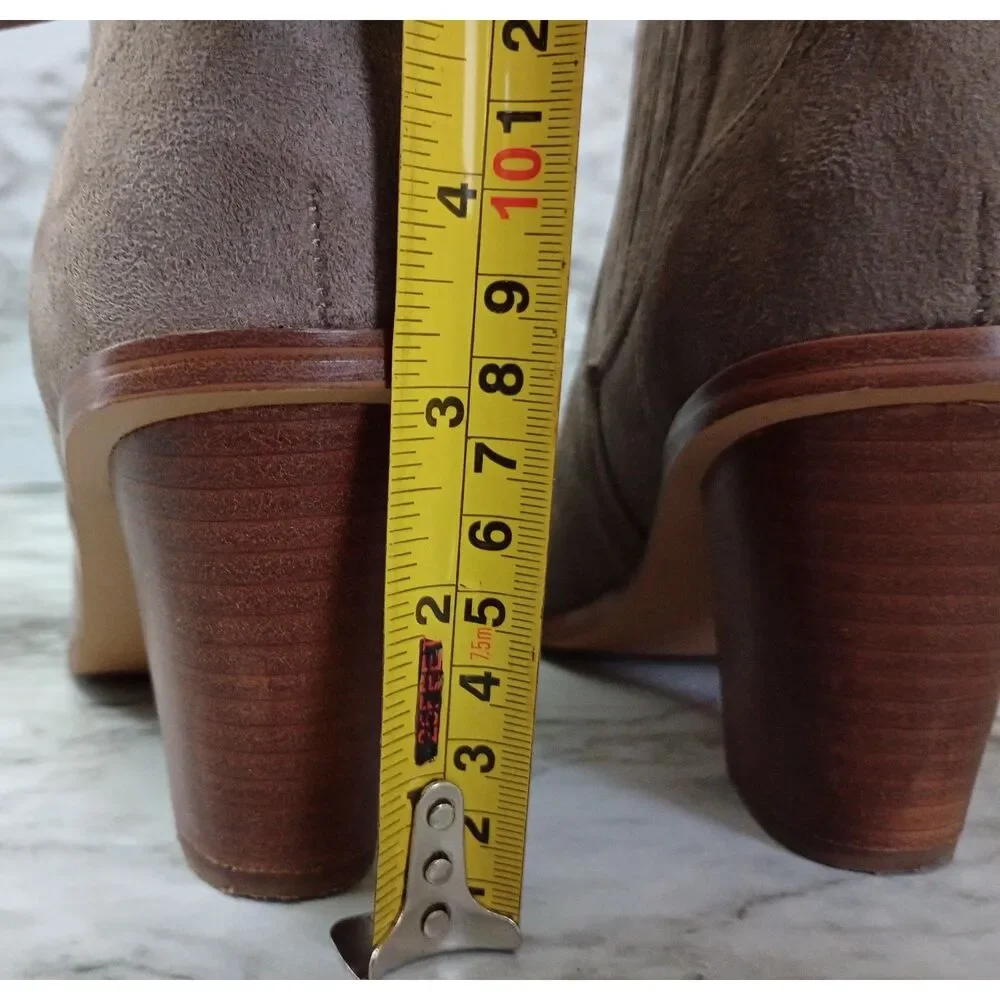 Nine West Faux Suede Grey Ankle Boots Size 6.5M